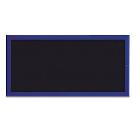 United Visual Products Slim Enclosed Corkboard, 24"x36", Black Alum Frame/Surf UVEB2436-BLACK-SURF